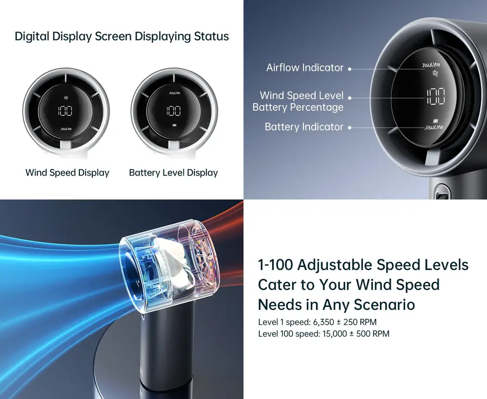 Buy JISULIFE FA53 Pro1S handheld fan online in Bangladesh with 100-speed adjustable wind and fast USB charging.