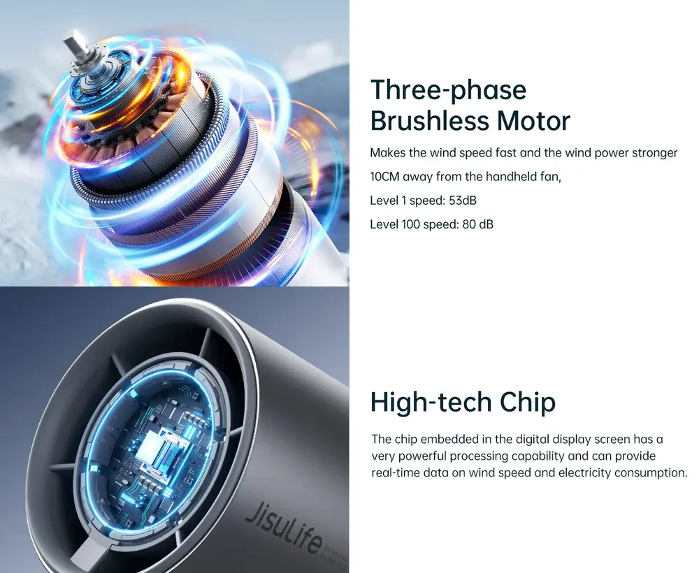 est deals for JISULIFE Pro1S Portable Handheld Fan FA53 with metal body and long-lasting battery life.