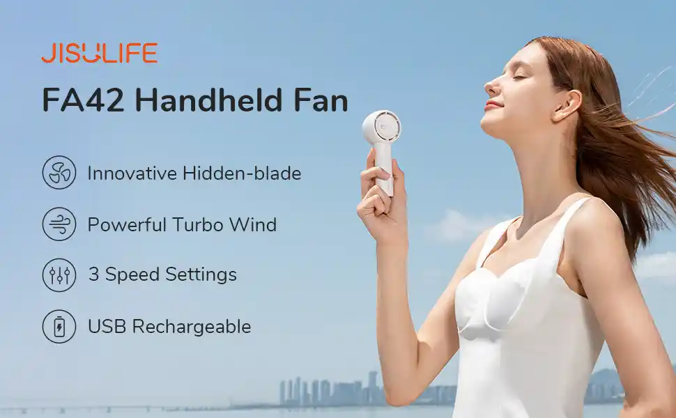 JisuLife Handheld Fan Life5 Bladeless Fan with 4500mAh Battery