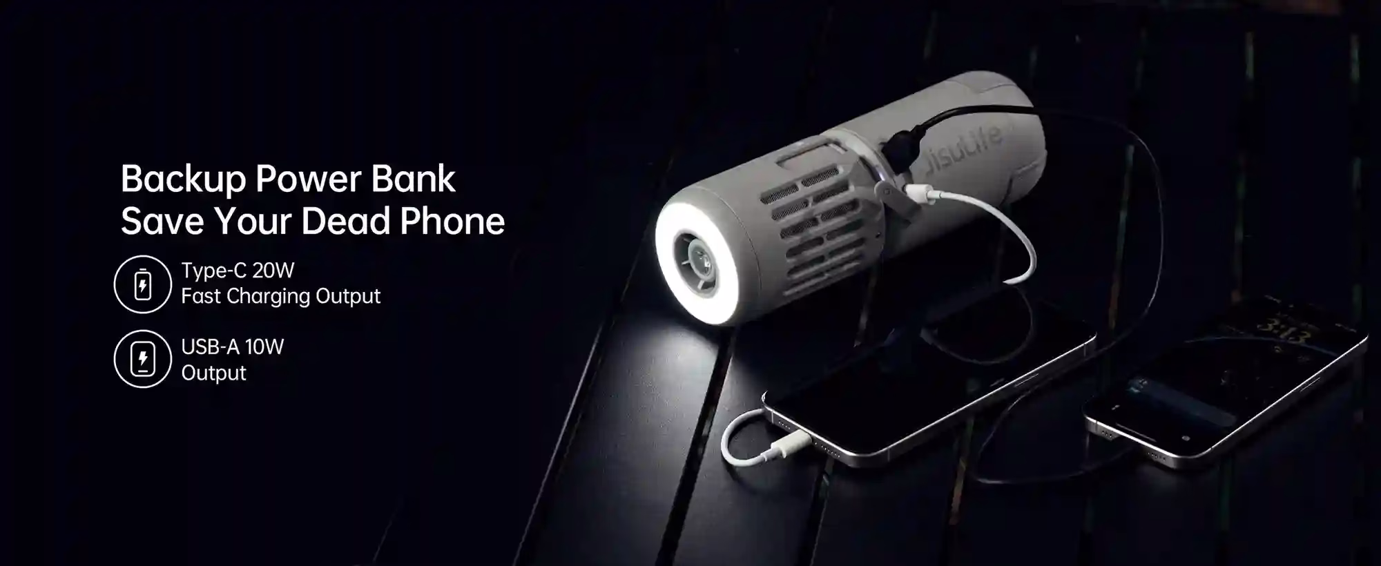 USB charging port on JisuLife Ultra1 fan