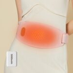 JISULIFE Heated Belt, Cordless Heating pad with Power Bank, Portable Rechargeable Heating Belt with 3 Heating Levels, 5 Vibration Modes, Electric Waist Belt Wrap for Belly,Lower Back,Women,Girls-Pink