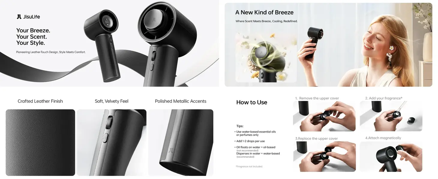 JISULIFE Handheld Fan Pro1 Mini premium portable cooling fan with 100 speed control and long battery life in Bangladesh