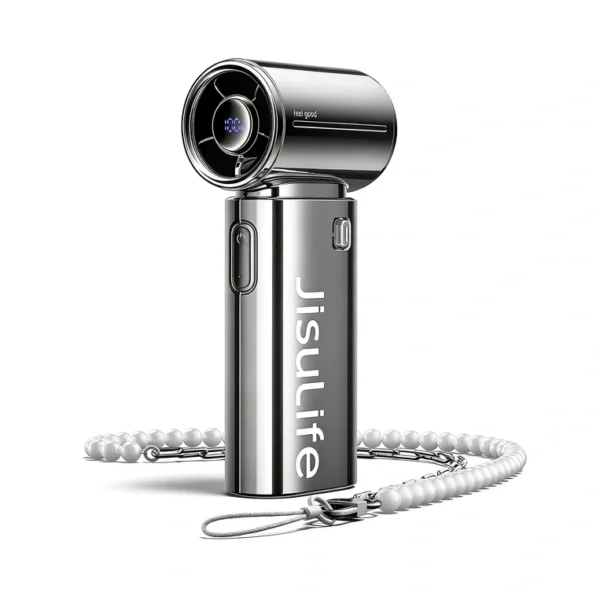 JISULIFE Handheld Fan Life9S Chrome – 27,000 RPM Turbo Portable Fan