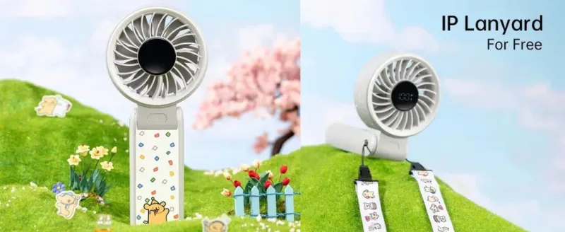 JISULIFE Life7 Maltese Series 3 in 1 portable handheld fan with LED display and 5000mAh battery